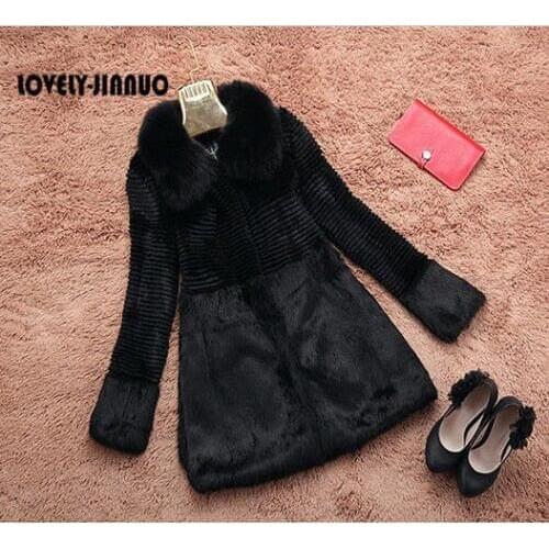 2020 New Arrive Genuine Natural Rabbit Fur Coat Women Long Fur Jacket Sheared Fur Coat Winter Fur Plus Size Free Shipping F-569