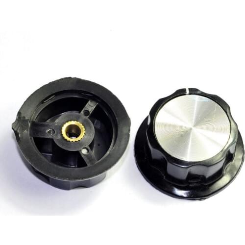 Wholesale and retail 50pc 44mm Pedal Top skirted black knob Guitar tube Amp JAZZ BASS audio DIY parts free shipping