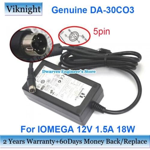 Genuine DA-30C01 APD IOMEGA 5V 12V DC 1.5A AC Adapter For Iomega 30941701 ADP644 30941702 BA4411 DA-30CO3 laptop adapter charger