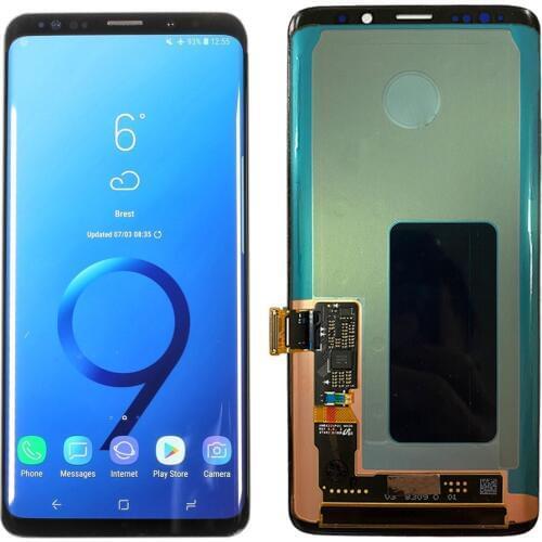 Original Super AMOLED For Samsung Galaxy S9+ G965F G965W Touch Screen Digitizer LCD Display Frame For Samsung S9 G960 G965F