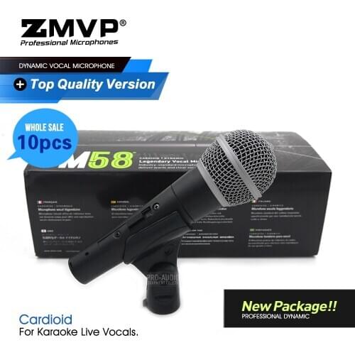 10pcs New Package! Grade A Quality SM58S Professional Wired Microphone SM58SK Mic with ON/OFF Switch For Performance Live Vocals