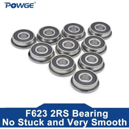 POWGE VORON F623-2RS Bearing 3*10*4 mm ABEC-7 Flanged Miniature F623 RS Ball Bearings F623RS For Voron 0 3D Printer