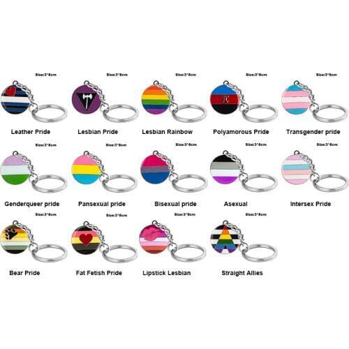Rainbow Key Ring LGBT Badge Pride Lapel Pin Gay Pride Bisexual Rainbow Badge Pins Brooch