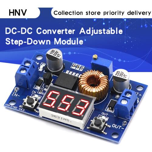 1pcs XL4015 5A High power 75W DC-DC adjustable step-down module+LED Voltmeter Power supply module