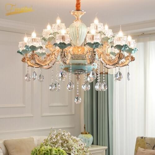 Nordic Luxury LED Chandeliers Vintage Decor Indoor K9 Crystal Chandelier Lighting Living Room Dining Room Light Fixtures Lustre