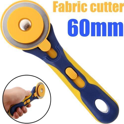 60mm Stainless Steel Rotary Round Cutter for Patchwork Sewing Fabric Quilting Leather Flat Rubber Bands Round Hob Cutting Craft