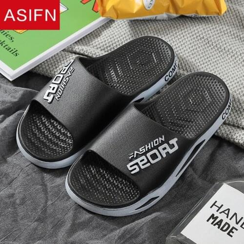 ASIFN New Slippers Mens Summer Trend Non-slip Soft Couple Women Male Flip Flops Beach Slides Outdoor Sandals Chanclas Hombre