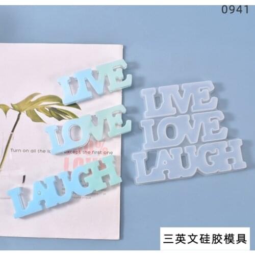 Listing Resin Mold,Letter Silicone Molds Resin Word Mold for DIY Craft ,LIVE/LOVE/LAUGH Silicon Molds