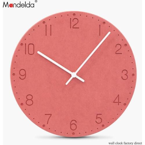 Mandelda Modern Creative Digital Muslim Prayer Time Wall Clock Waterproof Quartz Silent Wooden Round White Home Decor Watches