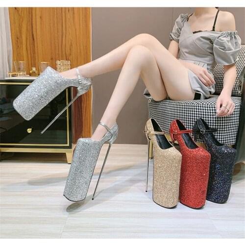 Sexy Super high heel Womens shoes 30cm Thin Heels Round Toe Waterproof Cosplay Drag Queen Cross Dresser Unisex Shoes