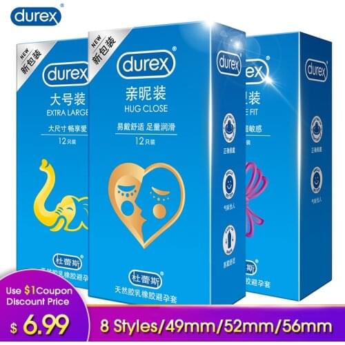 Durex Condom Small Size XXL Ultra Thin Natural Latex Condoms Penis Sleeve Intimate Products Erotic Adult Sex Toys for Couple