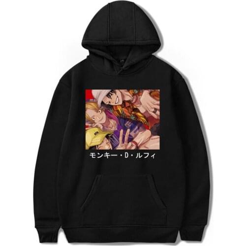 Japan Anime One Piece Hoodie Sweatshirt Printed Ace Luffy Oversize Clothes Autumn Unisex Fashion Harajuku Streetwear Pullover