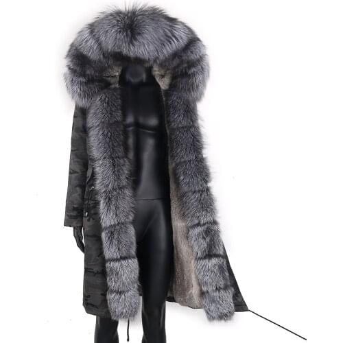 2021 Winter Mens Coat Extra Long Male Jacket Raccoon or Fox Fur Collar Hooded Brand Clothing Thick Warm Windproof Parka