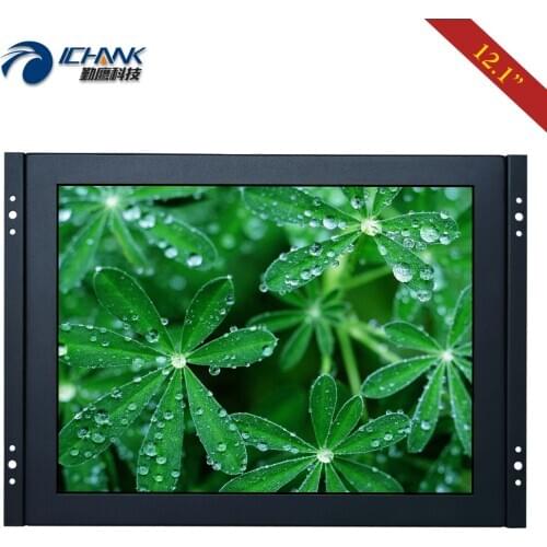ZK120TN-DV2/12.1" inch 1024x768 Steel Case Embedded Open Frame Wall-mounted Power On Boot DVI VGA PC Monitor LCD Screen Display