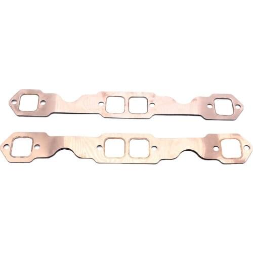 1 Pair SBC Oval Port Copper Header Exhaust Gasket Seal For Chevy SB 327 305 350 383 Exhaust Manifold Gasket Set