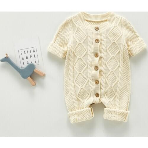 2021 Newborn Baby Boy Rompers Toddler Jumpsuit Autumn Baby Girls Knitted Baby Clothes Infant Boy Overall Baby Outfits