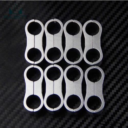 8pcs AN -6 AN6 13.4MM Braided Hose Separator Clamp Fitting Adapter Bracket Silver