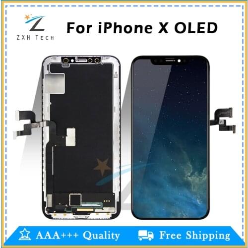 AAA Quality For iPhone X Full Assembly with Frame Replacement 5.8 inch AMOLED Display LCD Digitizer Module 3D Touch Screen