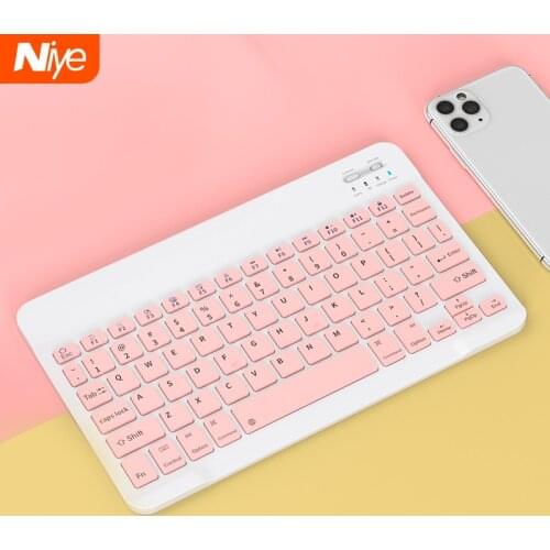 Bluetooth Pink Keyboard Silent For iPad Surface Tablet Laptop Wireless 78 Keys Portable Keyboard Mute Mini Size Office Keyboard