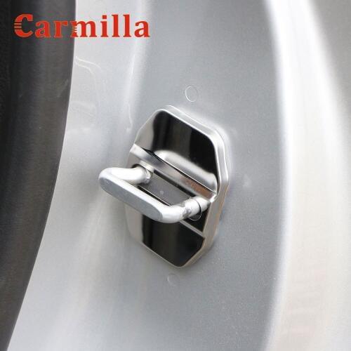 Carmilla 4Pcs/Set Stainless Steel Car Door Lock Protection Cover Fit For Fiat 500X 500 X 2015 - 2020 ABS Door Locks Covers