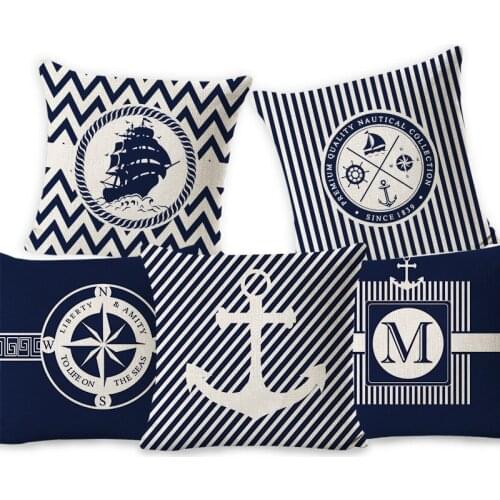 GY0001 Boat Anchor Cushion Case (No Filling) 1PC Polyester Home Decor Bedroom Decorative Sofa Car Throw Pillows
