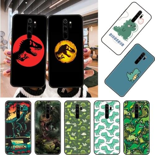 Phone Case For Xiaomi Redmi Note 8 8T 7 7A 9 9A 9S 8A 4 5 6 Pro Black Cover Coque Trend Waterproof Luxury Funda Animal Dinosaur