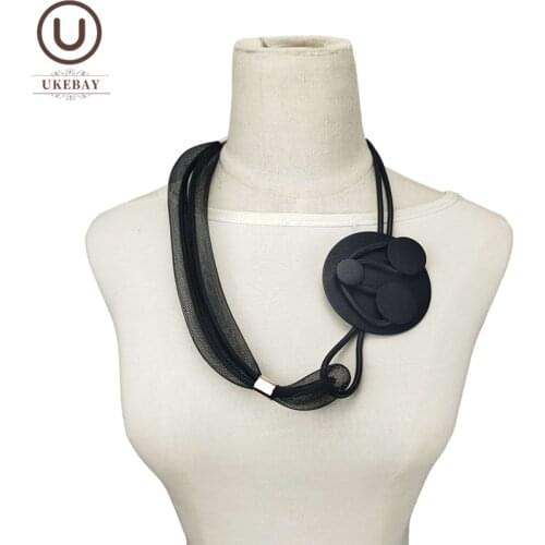 UKEBAY New Choker Necklaces For Women Handmade Jewelry Short Sweater Chain Mesh Necklace Rubber Rope Ethnic Vintage Accessories