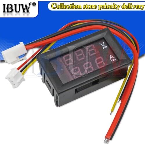 0.28" Red Blue LED DC 0-100V 10A Digital Voltmeter Ammeter Dual Display Voltage Detector Current Meter Panel Amp Volt Gauge