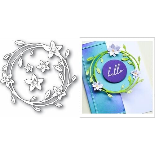 Flower Wreath Plant Nesting Frame 2020 New Metal Cutting Dies for DIY Scrapbooking and Card Making Decoration Embossing No Stamp
