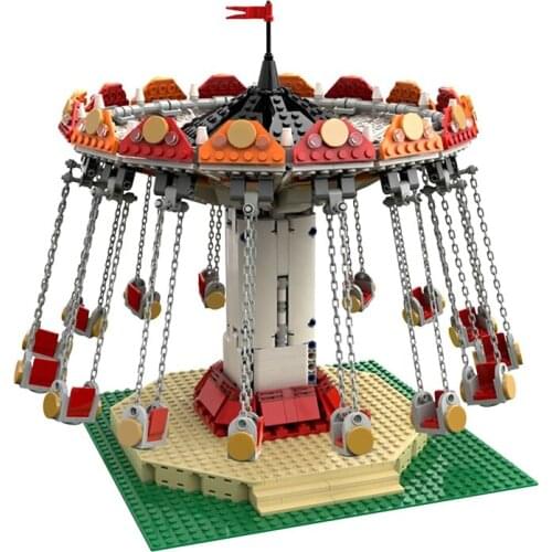 Bricks Compatible MOC-36035 10257 Swing Ride Friends Amusement Park Blocks Roller Coaster Figure Model Toys Children Girls