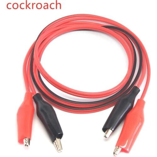 1pcs 1M Alligator Clip Test Cable Lead Connector Dual Tester Probe 35mm Crocodile Clip for Multimeter Measure Tool Red Black