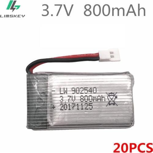 20pcs/lot 3.7V 800mAh Lipo Battery For Syma X5 X5C X5SC X5SW X5HW X5UW Helicopter Battery 3.7 V 800 mAh Li-po Battery 902540 25C