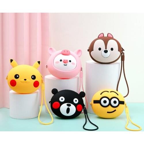 Pokemon Cute Silicone Coin Purse Pokemon Anime Cartoon Pikachu Model Key Storage Bag Mini Small Wallet Kids Birthday Gift