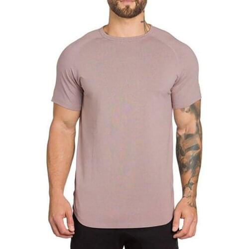 2021 Summer Men T-shirt Casual Solid Color Breathable Round Neck Short Sleeve Slims Fit Top Tee Sports T-Shirt Sweatshirt