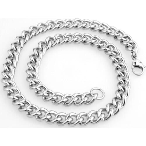 Tiasri 7/11mm Hip Hop Man Necklace Bracelet Cuba Miami Chain Link Choker High Quality Stainless Steel Jewelry Gift Wholesale