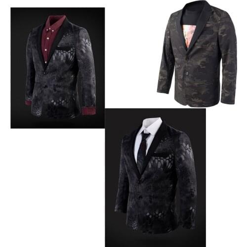 Mens Leisure Camouflage Suit West Jacket Python Pattern Slim Small Outside Noble Fashion Suitable For Many Occasions And Daily
