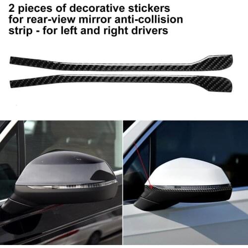 Anti-Rub Strip Double Sided Paste Carbon Fiber Rearview Mirror Trim Sticker for Audi New Q7 SQ7 4M 2016-2019 Left Right Drive