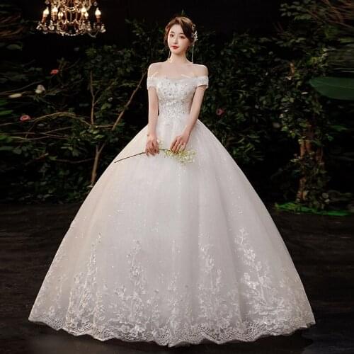 2021 New Elegant Boat Neck Wedding Dress Shining Sequins Wedding Gown Plus Size Custom Made Bridal Dresses Vestido De Noiva