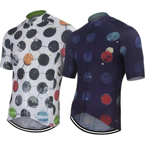 2019 Team New Summer Cycling Jersey Bike Road Mountain Bicycle Wear Tops Dot White Black Cycling Shirt Bike Clothing Breathable