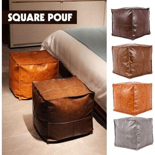 New Style Seat Square Tatami Cushion Cover Living Room Bay Window Cushion Leather Futon Lazy Sofa Shoe Changing Stool Covers