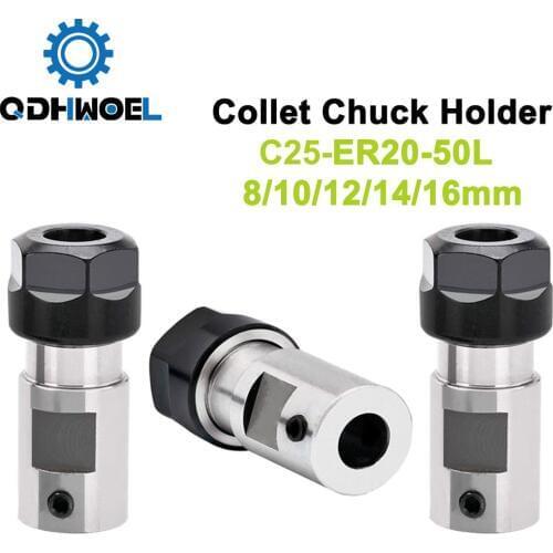 ER20 Collet Chuck Holder 8 10 12 14 16mm for CNC Milling Boring Grinding Motor Shaft Extension