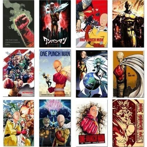 One Punch Man Anime Poster Saitama Genos Tatsumaki Fubuki Speed Sonic Art Silk Canvas Print For Wall Pictures Room Decoration-06