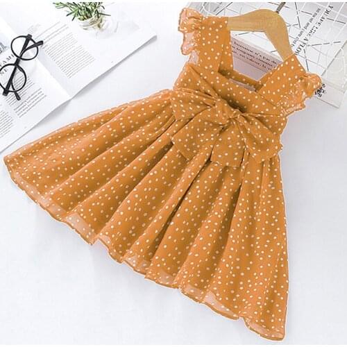 Dress Summer Western Style Polka Dot Sleeveless Lace Bow Stitching One-Shoulder Sunflower Print Net Gauze Party Princess Skirts