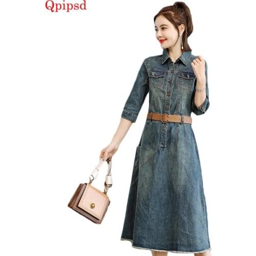 Qpipsd Fashion Denim Dresses