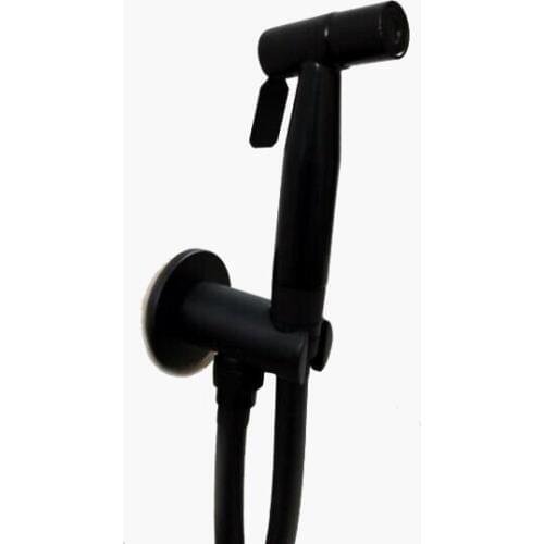 Black Bathroom toilet Hand held hot and cold Bidet Sprayer Faucet spray brass wall mounted BD545