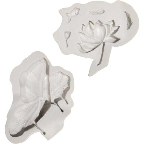 2pcs Lotus Silicone Mold for Baking Chocolate Mousse Cake Waffle Cookie Candy Baking Mould