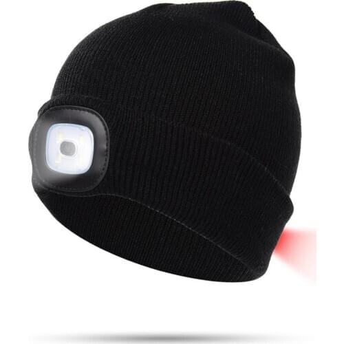 LED Lamp Cap Soft Lightweight Winter Warm Hat For Outdoor Hunting Hiking Climbing Camping Skiing Fishing For Men Women Dropship