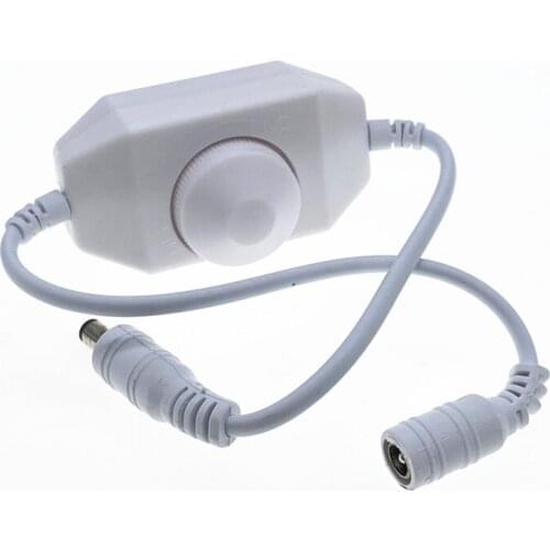 LED Dimmer Switch Brightness Adjust Controller for 3528 5050 5730 5630 Single Color Strip Light DC 12V 24V Black/White