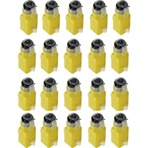 20 Pieces 3V-12V DC 70mA (3V) Robot Intelligent Car DIY Dual Shaft Gear TT Motor for Robot Car MCU 7x2.2x1.8cm