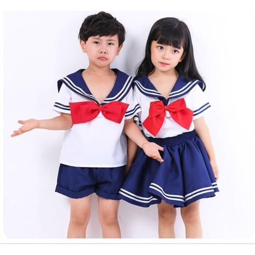 Japanese Anime Kid Baby Girls Cute Boy Girl School Uniform Sailor Suit Halloween Cosplay Costume